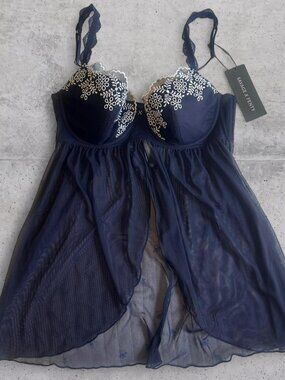 NWT Savage x Fenty In Your Daydreams Babydoll Slip Blue